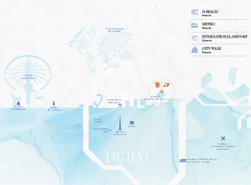 DAMAC Chelsea Residences location map, Maritime City, Dubai